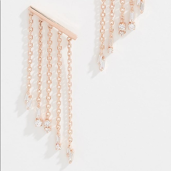 Suzanne Kalan 18K Rose Gold Fringe Post Earrings - Picture 7 of 8